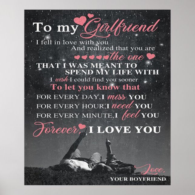 Love Quote For Boyfriend | Matching Couple Gift Poster (Front)