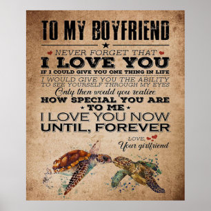 Love Quote For Boyfriend Mathcing Couple Gift Poster