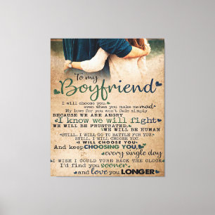Love Quote For Boyfriend   Trendy Gift Canvas Print