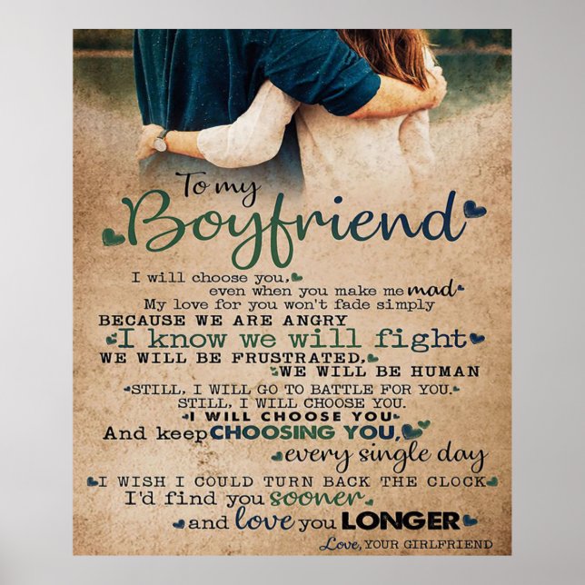Love Quote For Boyfriend | Trendy Gift Poster (Front)