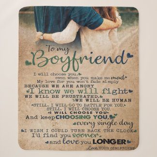 Love Quote For Boyfriend | Trendy Gift Sherpa Blanket
