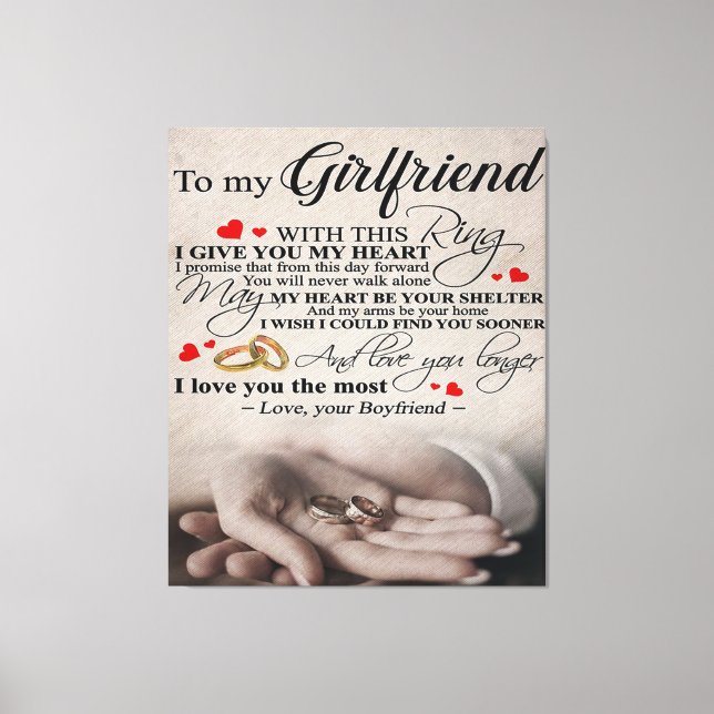 Love Quote For Girlfriend | Best Gift For Wife Canvas Print (Front)