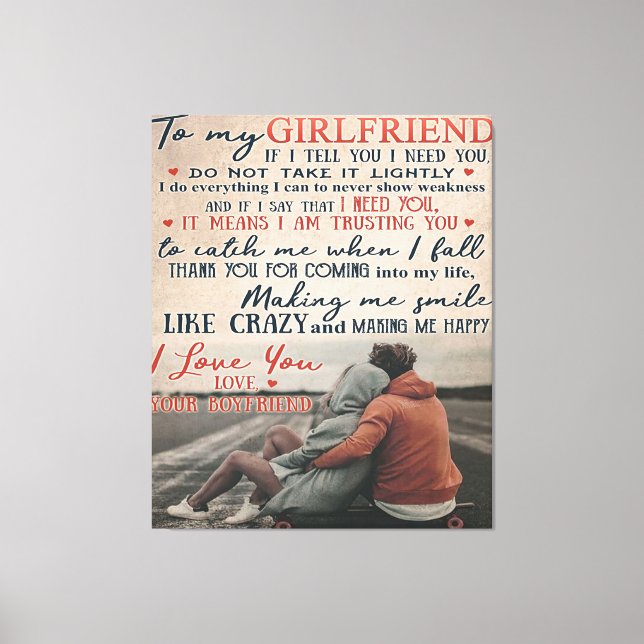 Love Quote For Girlfriend | Best Gift For Wife Canvas Print (Front)