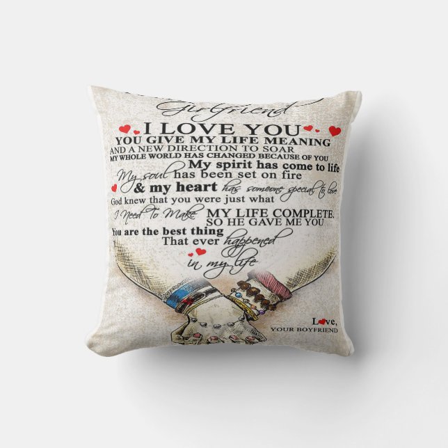 Love Quote For Girlfriend | Best Gift For Wife Cushion (Front)