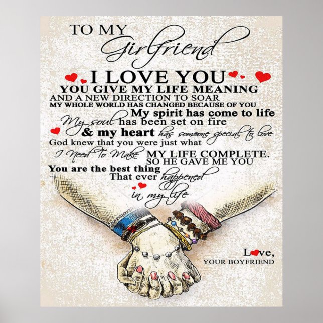 Love Quote For Girlfriend | Best Gift For Wife Poster (Front)