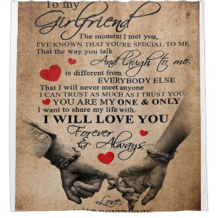 Love Quote For Girlfriend Best Gift For Wife Shower Curtain