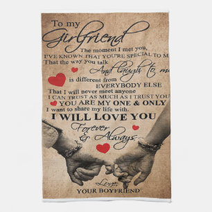 Love Quote For Girlfriend Best Gift For Wife Tea Towel