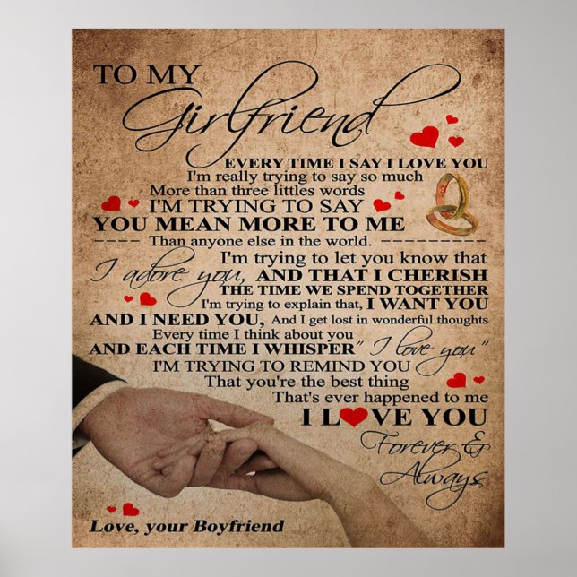 Love Quote For Girlfriend | Cute Decor Gift (Front)