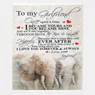 Love Quote For Girlfriend Cute Decor Gift Fleece Blanket