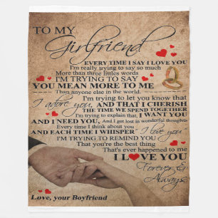 Love Quote For Girlfriend Cute Decor Gift Fleece Blanket