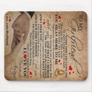 Love Quote For Girlfriend   Cute Decor Gift Mouse Mat