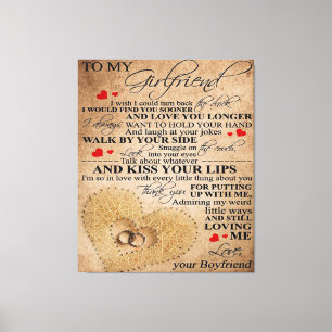 Love Quote For Girlfriend Cute Family Present Canvas Print