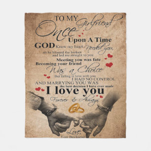 Love Quote For Girlfriend Cute Family Present Fleece Blanket