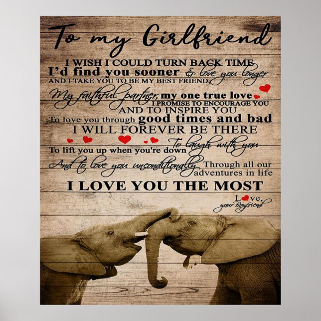 Love Quote For Girlfriend | Cute Family Present Poster (Front)