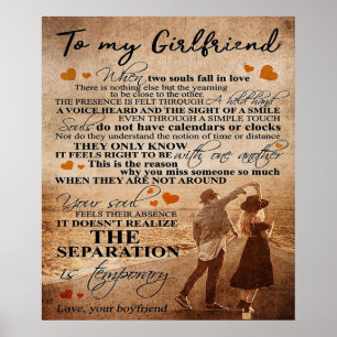 Love Quote For Girlfriend Cute Family Present Poster