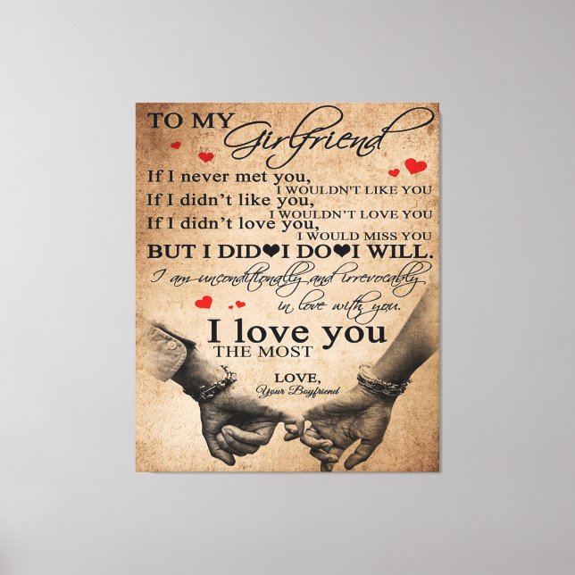 Love Quote For Girlfriend | Funny Quotes Gift Canvas Print (Front)