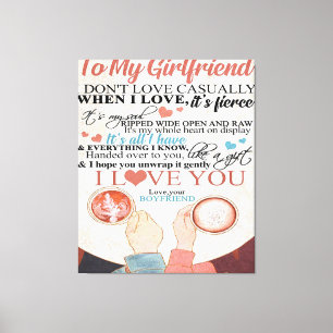 Love Quote For Girlfriend   Funny Quotes Gift Canvas Print