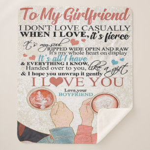 Love Quote For Girlfriend   Funny Quotes Gift Sherpa Blanket
