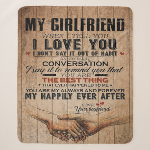 Love Quote For Girlfriend Funny Quotes Gift Sherpa Blanket