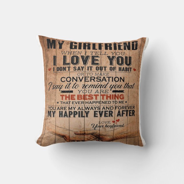 Love Quote For Girlfriend,Girlfriend Birthday Gift Cushion (Front)