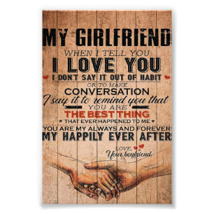 Love Quote For Girlfriend,Girlfriend Birthday Gift Photo Print