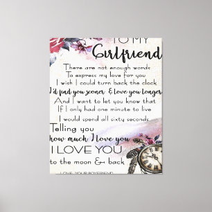 Love Quote For Girlfriend   Lovely Couple Gift Canvas Print