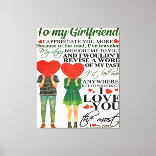 Love Quote For Girlfriend   Lovely Couple Gift Canvas Print