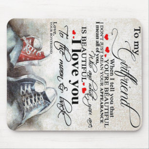 Love Quote For Girlfriend Lovely Couple Gift Mouse Mat