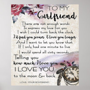 Love Quote For Girlfriend   Lovely Couple Gift Poster