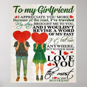 Love Quote For Girlfriend   Lovely Couple Gift Poster