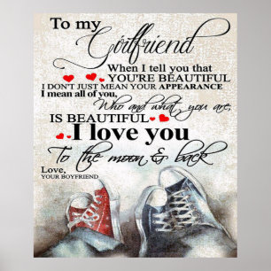 Love Quote For Girlfriend Lovely Couple Gift Poster