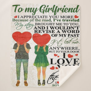Love Quote For Girlfriend   Lovely Couple Gift Sherpa Blanket
