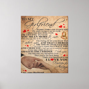 Love Quote For Girlfriend   Matching couple gift Canvas Print