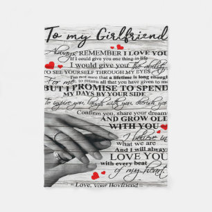 Love Quote For Girlfriend Matching couple gift Fleece Blanket