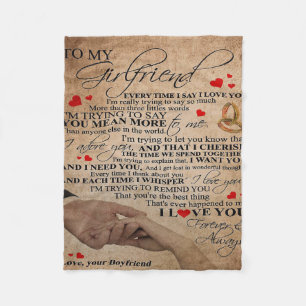 Love Quote For Girlfriend Matching couple gift Fleece Blanket