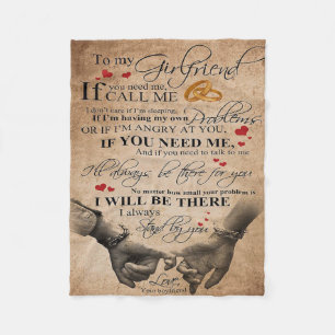 Love Quote For Girlfriend Matching couple gift Fleece Blanket