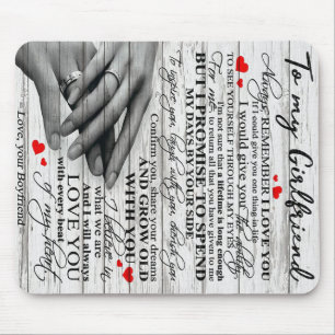 Love Quote For Girlfriend Matching couple gift Mouse Mat