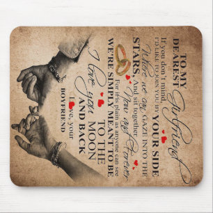 Love Quote For Girlfriend Matching couple gift Mouse Mat