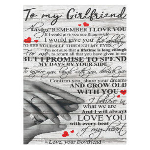 Love Quote For Girlfriend Matching couple gift Tablecloth