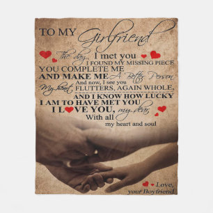 Love Quote For Girlfriend   Trendy Gift Fleece Blanket