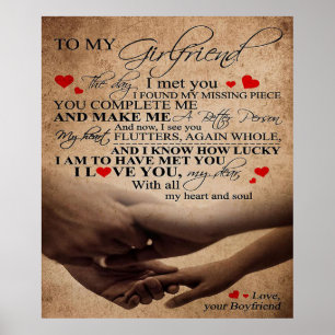 Love Quote For Girlfriend Trendy Gift Poster