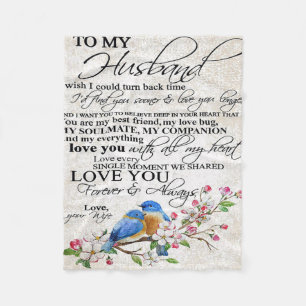 Love Quote For Husband   Cute Decor Fleece Blanket