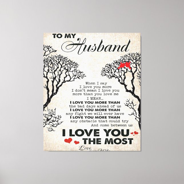 Love Quote For Husband | Cute Gift For Boyfriend Canvas Print (Front)