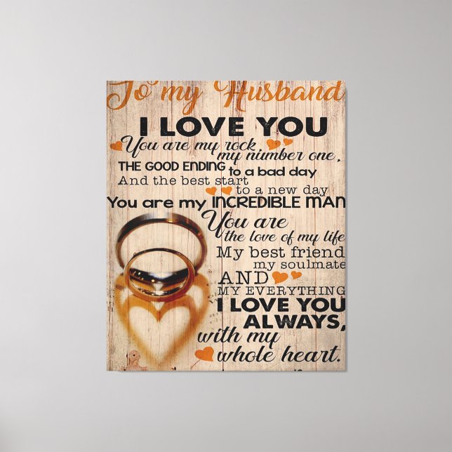 Love Quote For Husband | Cute Gift For Boyfriend Canvas Print (Front)