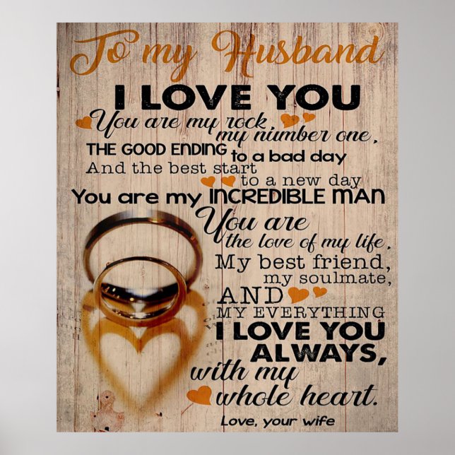 Love Quote For Husband | Cute Gift For Boyfriend Poster (Front)