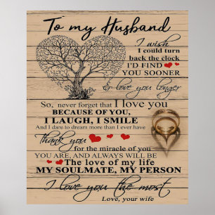 Love Quote For Husband   Cute Gift For Boyfriend Poster