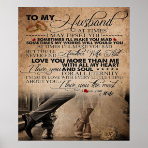 Love Quote For Husband   Cute Gift For Boyfriend Poster