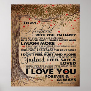 Love Quote For Husband   Cute Gift For Boyfriend Poster
