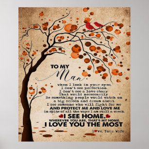 Love Quote For Husband   Cute Gift For Boyfriend Poster