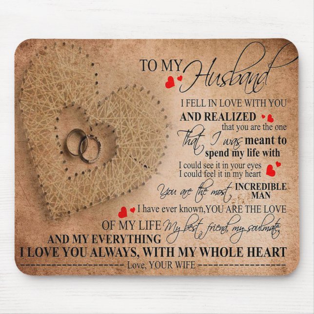 Love Quote For Husband | Funny Quote Mouse Mat (Front)